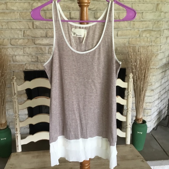 Trovata Tops - ANTHROPOLOGIE CAMILLE TANK WITH 100% RAW SILK HEM